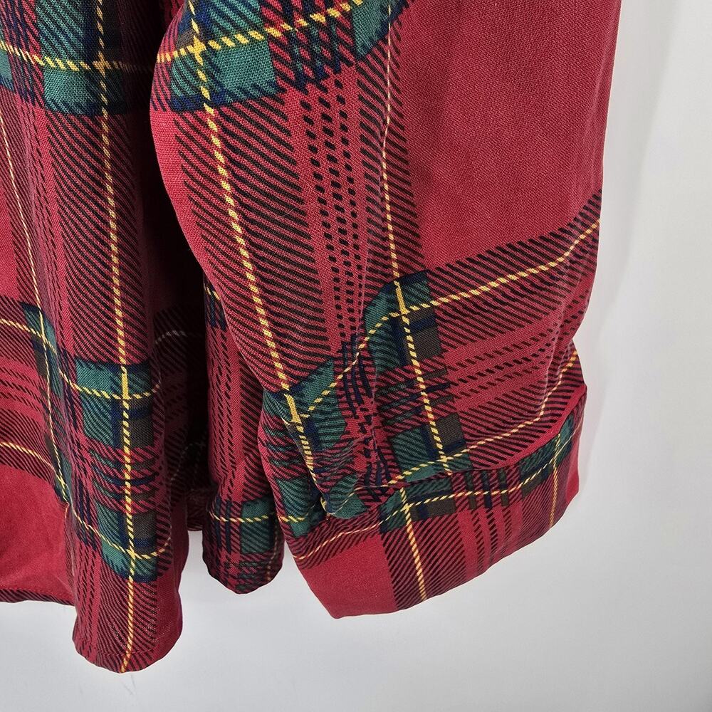 Orvis Red Plaid Silk Shirt Womens Large Long Sleeve - Picture 3 of 8